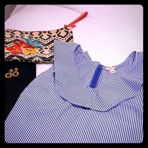 J. Crew Ruffle Striped Top